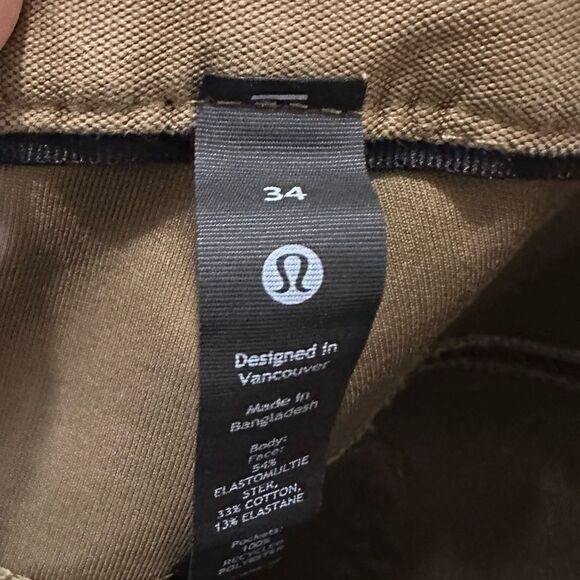 Men's Brown Casual Pants Canvas ABC Slim-Fit 5 Pocket 31L Utilitech Sz 34 - Picture 5 of 6